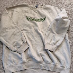 Corningware inspired sweatshirt with floral pattern